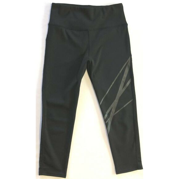 BSP Capri Leggings Women M Black Stripe Design Active Yoga Stretch Athleisure - Picture 1 of 12